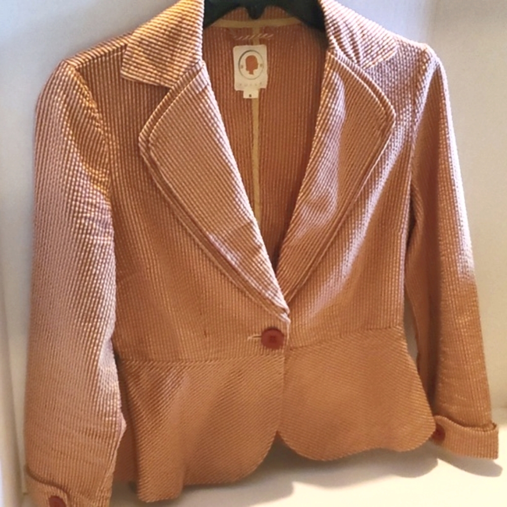 Tulle Designer Cotton Summer Jacket. Mauve/Tan. Size Small. Worn a few times.